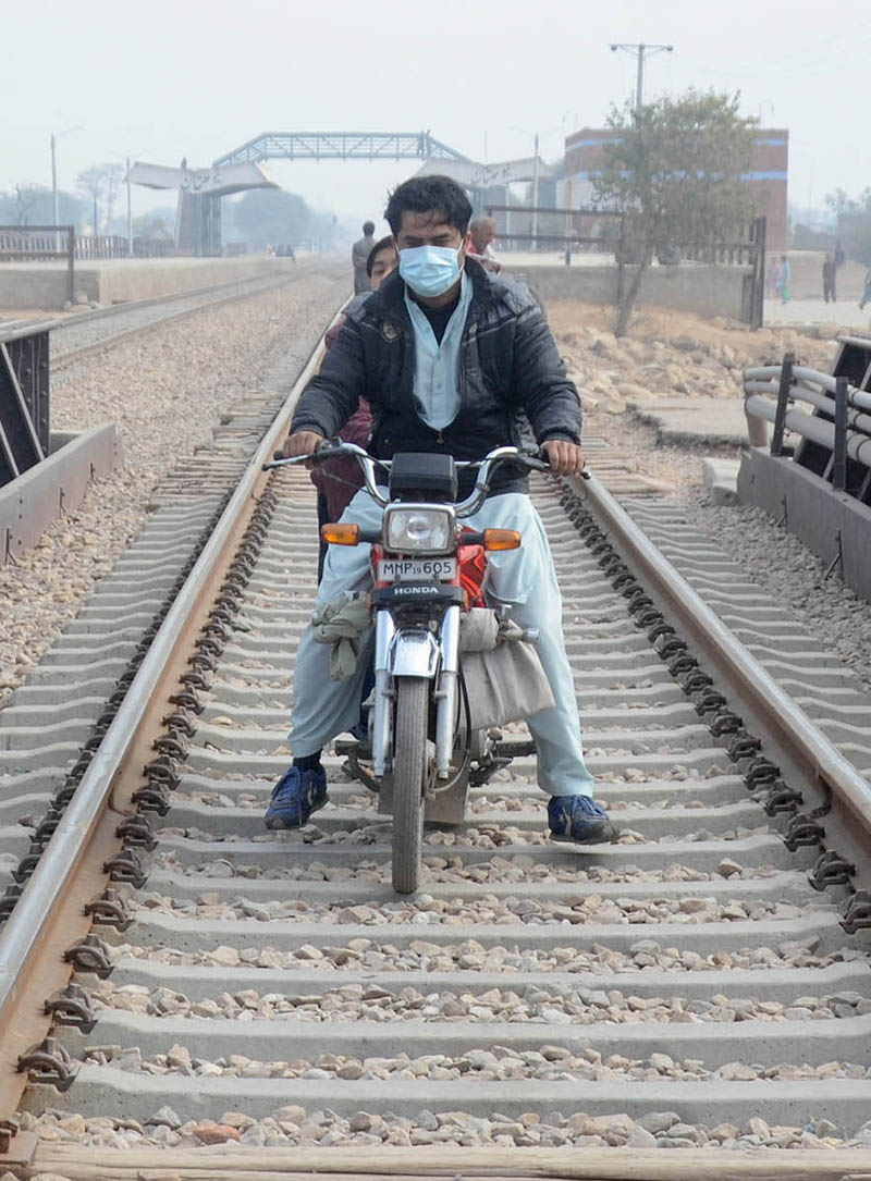 A Youngster driving Motorcycle at the railway line may cause any mishap need the attention of the concert Authority