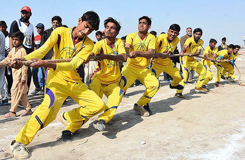 Female students performing folk dance during opening ceremony of 5th Sindh College Games 2023 at Government Boys Degree College Ground