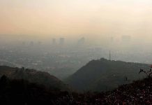 A view of fog from Margalla Hills that engulf the Federal Capital