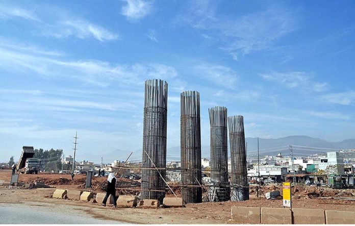 A view of construction work at bhara kaho bypass along Sirinagar Highway