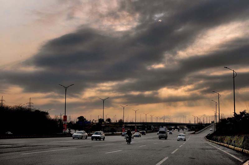 An attractive sunset view in Federal capital after rain