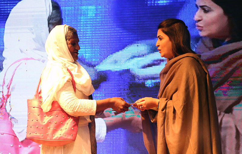 Federal Minister for Poverty Alleviation and Social Safety Shazia Marri addressing a ceremony to include transgender community in Benazir Income Support Program (BISP)