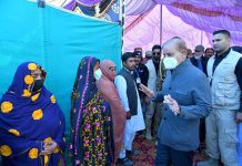 Prime Minister Muhammad Shehbaz Sharif interacting with the flood victims in Balochistan.
