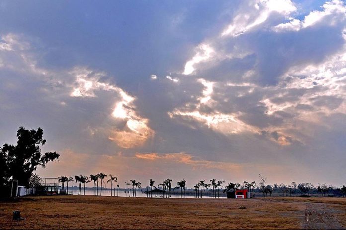 An attractive view of clouds during evening time at Islamabad Polo club