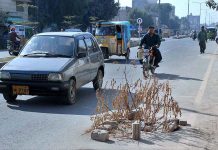 A view of open manhole on the main road which may cause an accident and needs the attention of the concerned authorities
