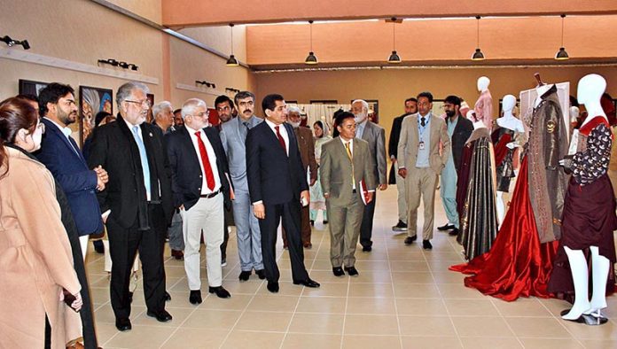 Chairman of HEC Prof, Dr. Mukhtiar Ahmed inspecting different department of BUITEMS during his visit