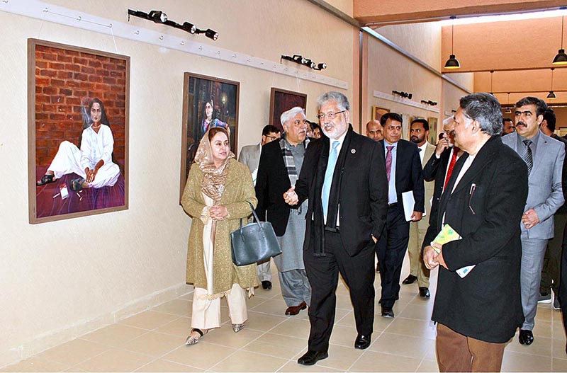 Chairman of HEC Prof, Dr. Mukhtiar Ahmed inspecting different department of BUITEMS during his visit