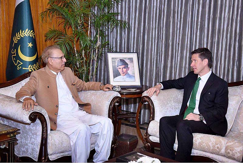 UK's outgoing High Commissioner to Pakistan, Dr. Christian Turner, called on President Dr. Arif Alvi, at Aiwan-e-Sadr