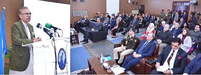 President Dr. Arif Alvi addressing the inaugural session of the 2nd Annual International Conference titled, 'Regional Dialogue