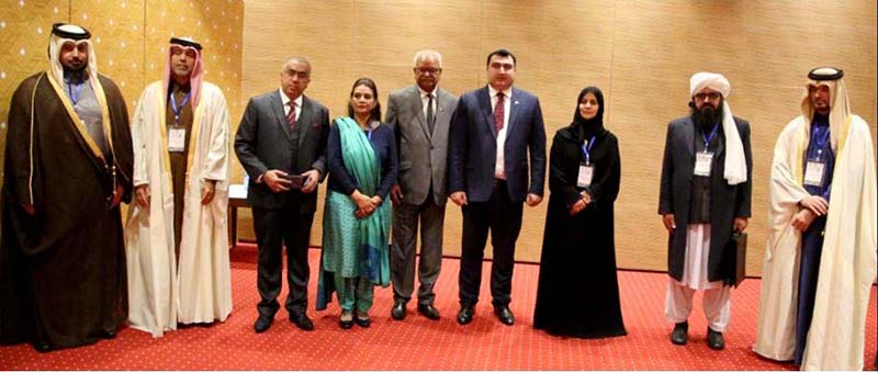 Pakistani Parliamentary delegation led by Deputy Speaker National Assembly Zahid Akram Durrani in a group photo with Speaker of Dewan Rakyat of Malaysia Datuk Johari Abdul on the sideline of 17th Session of (PUIC)