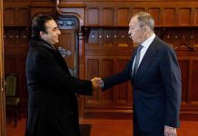 Foreign Minister Bilawal Bhutto shaking hands with Minister of Foreign Affairs of the Russian Federation Sergey Lavrov