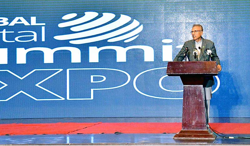President Dr. Arif Alvi addressing the concluding session of the Global Digital Summit
