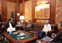 Muttahida Qaumi Movement Pakistan (MQM-P) delegation led by convener Dr Khalid Maqbool Siddiqui meets Sindh Governor Kamran Tessori at Governor’s House