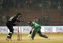 Pakistani captain Babar Azam getting bold during the first One Day International (ODI) cricket match between Pakistan and New Zealand at the National Stadium