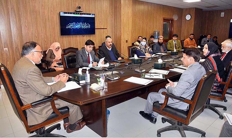 Federal Minister for Planning and Development, Prof. Ahsan Iqbal chairing a meeting to review the performance of Centers of Excellence