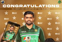 Chairman PCB Management Committee Najam Sethi congratulated Babar Azam for winning ICC award