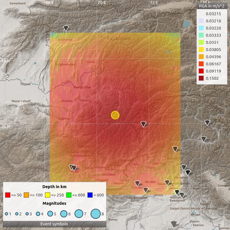 Strong jolts of 6.8 magnitude earthquake shook country