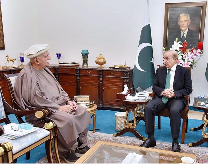 Chairman Pakhtunkhwa Milli Awami Party, Mehmood Khan Achakzai calls on Prime Minister Muhammad Shehbaz Sharif