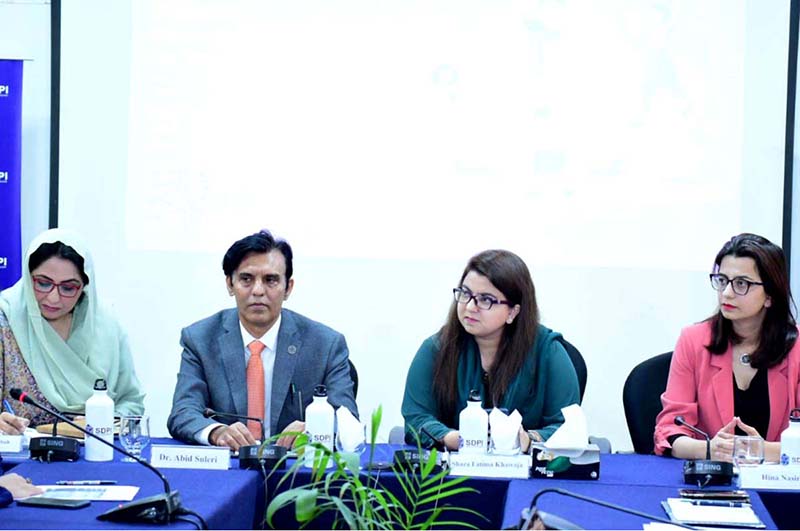 Special Assistant to the Prime Minister on Youth Affairs Shaza Fatima Khawaja while attending an event on “DigitalAll: Innovation and Technology for Gender Equality''