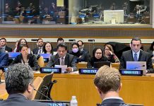 Ambassador Aamir Khan, Deputy Permanent Representative of Pakistan to the UN speaking during the informal briefing by USG Ms. Melissa Fleming to Col Member States