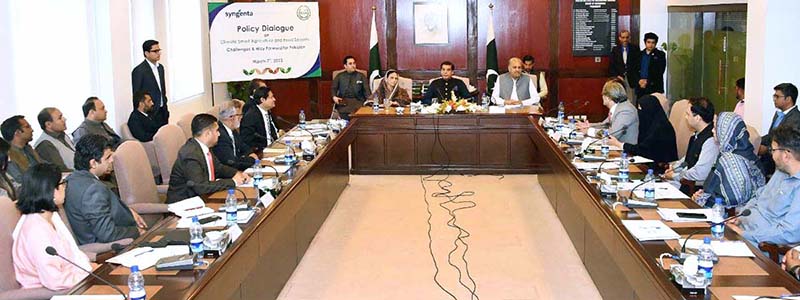 Speaker National Assembly Raja Pervez Ashraf chairing the meeting on “Policy Dialogue on Climate Smart Agriculture & Food Security: Challenges and way Forward” organized by Pakistan Institute for Parliamentary Services (PIPS)