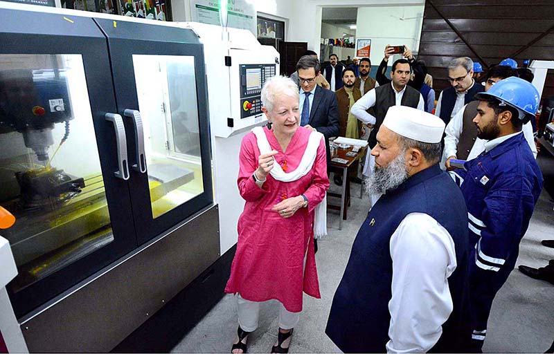 European Union Ambassador to Pakistan Ms. Riina Kionka visiting Centre of Excellence Government Technical Teachers Training Center Hayatabad