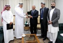 Federal Minister for Federal Education and Professional Training Rana Tanveer Hussain met the Saudi Ambassador to the Islamic Republic of Pakistan Mr. Nawaf bin Said Al-Malki in his office