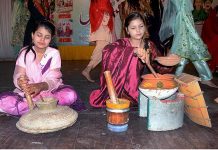 Students performing on the stage during Punjab Culture festival at Arts Council