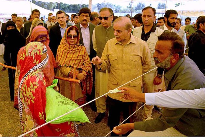 Prime Minister Muhammad Shehbaz Sharif is visiting free flour distribution point Government Abbasia High School Bahawalpur established as part of Prime Minister’s Ramzan Relief Package for deserving families