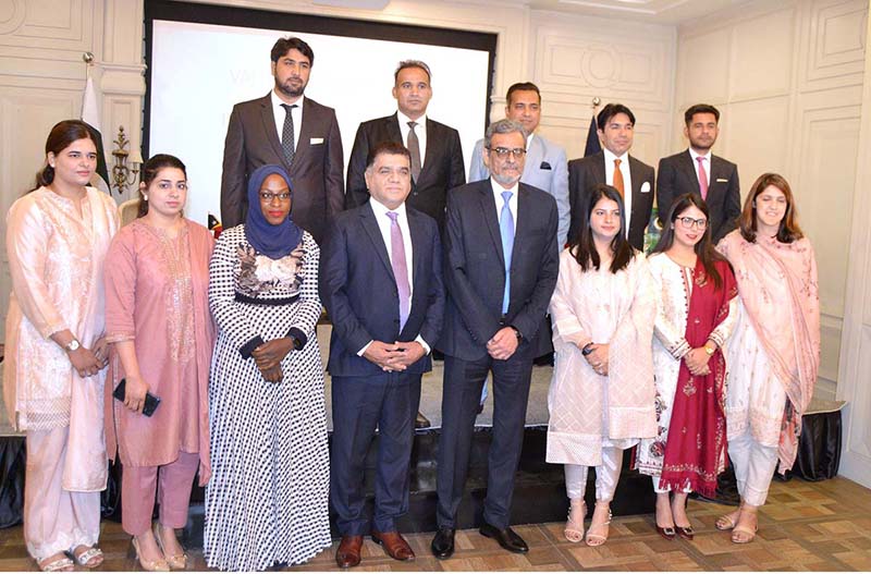 Auditor General of Pakistan, Syed Sajjad Haider in a group photo with the participants at the closing ceremony of the Performance Auditing and International Intensive Training Program