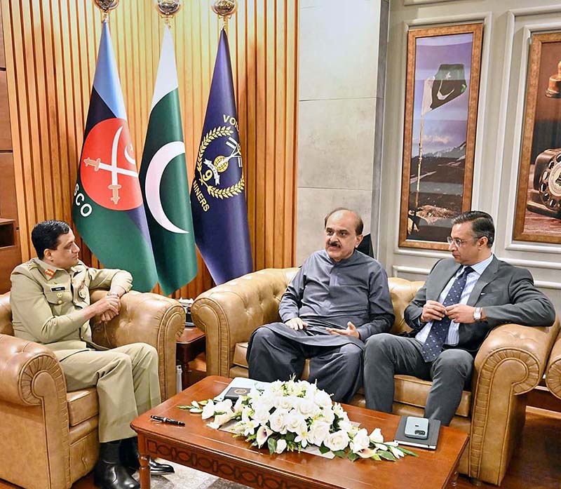 Chief Secretary Gilgit Baltistan Muhiyuddin Ahmed Wani in a meeting with Director General SCO Major General Muhammad Shahid Siddique during his visit to SCO Head Quarters