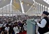 A religious scholar deliver Jumma Khutbah (sermon) at Faisal Masjid during Holy fasting month of Ramzan.
