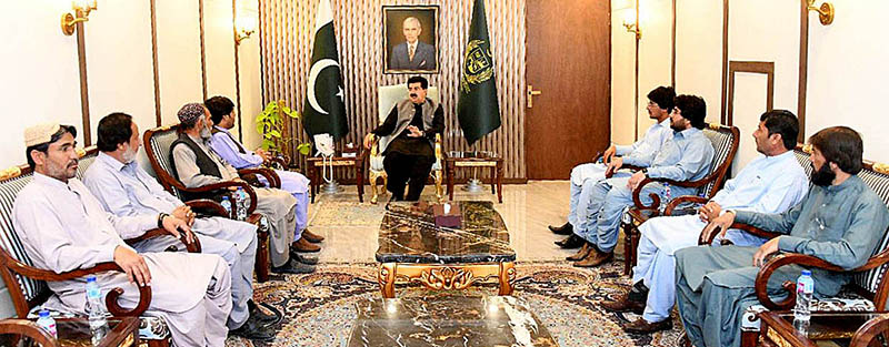 Chairman Senate, Muhammad Sadiq Sanjrani in a meeting with a delegation from district Chaghi, Balochistan at Parliament House