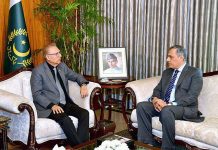 Pakistan’s Ambassador-designate to Ukraine, Major General (r) Nadir Khan called on President Dr. Arif Alvi at Aiwan-e-Sadr