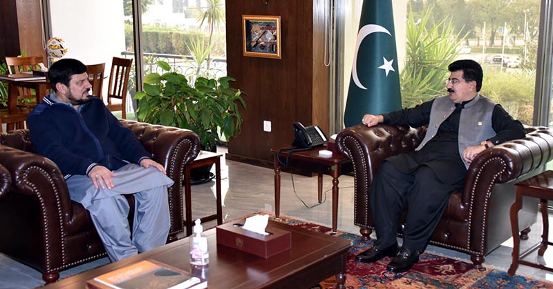 Chairman Senate, Muhammad Sadiq Sanjrani exchanges views with Haji Ghulam Ali,Goveror Khyber Pakhtunkhwa