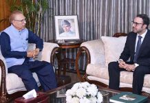 Pakistan’s High Commissioner-designate to Tanzania, Mr Siraj Ahmad Khan, calls on President Dr Arif Alvi, at Aiwan-e-Sadr