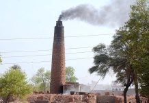 Smoke due to coal combustion in brick kilns causes air pollution in the neighboring areas, posing a threat to public health