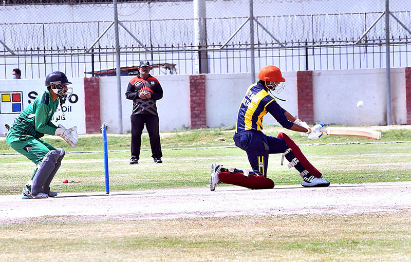 A view of cricket match played between state bank of Pakistan and Bank Al Habib during 17th governor cup inter banks cricket tournament organized by state bank of Pakistan and Multan bankers club at sports ground