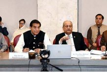 Speaker National Assembly Raja Pervez Ashraf chairing the Advisory Committee meeting on Golden Jubilee of the Constitution at Parliament House