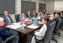 The Federal Ombudsman of Pakistan Ejaz Ahmed Qureshi presiding over a meeting at regional office Karachi to review performance of the regional office in the provincial capital city