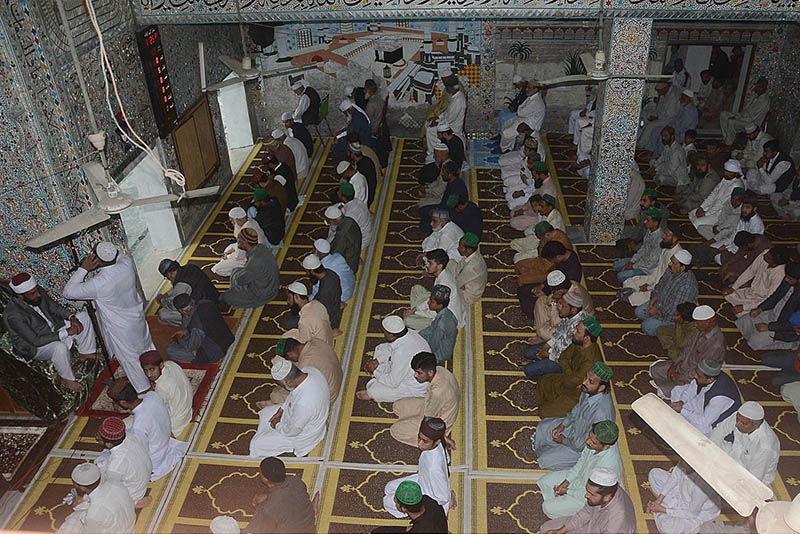 People offering first Namaz-e-Jumma at Local Masjid during Holy Fasting Month of Ramzan ul Mubarak