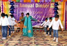 Blind, special children are presenting a tableau on the Culture Day organized by Government Secondary School for
