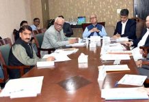 Senator Irfan-Ul-Haque Siddiqui convener Sub-Committee of the Senate Standing Committee on Information and Broadcasting presiding over a meeting of the Committee at Parliament House