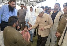 Prime Minister Muhammad Shehbaz Sharif visits free flour distribution point established as part of Prime Minister’s Ramzan Relief Package for deserving families