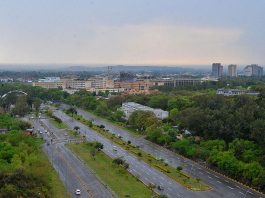 A beautiful view of weather during rain at Margalla Road