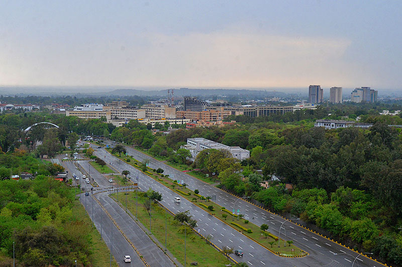 A beautiful view of weather during rain at Margalla Road