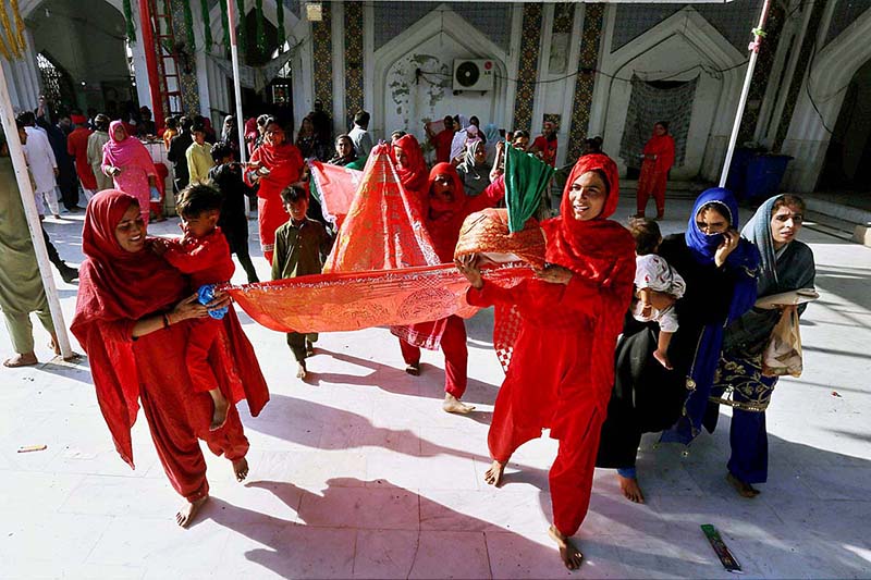 Women Devotees attending 771st Urs celebration at shrine of Hazrat lal Shahbaz Qalandar