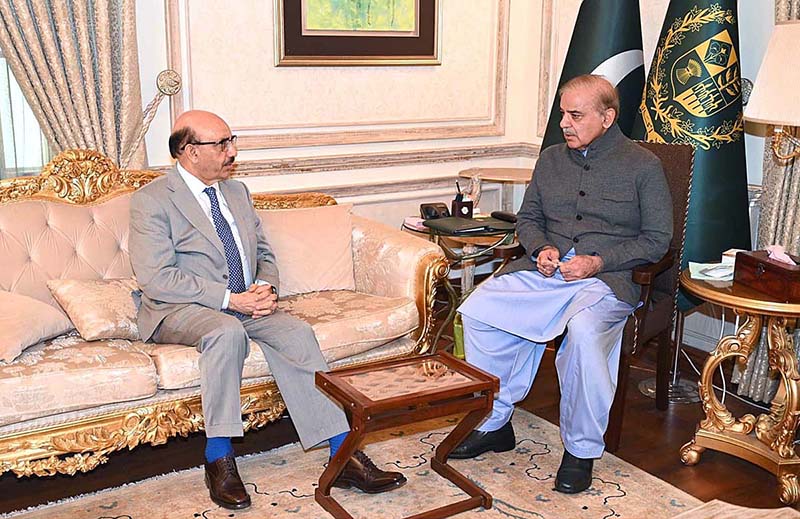 Pakistan Ambassador to the US Sardar Masood Khan calls on Prime Minister Muhammad Shehbaz Sharif