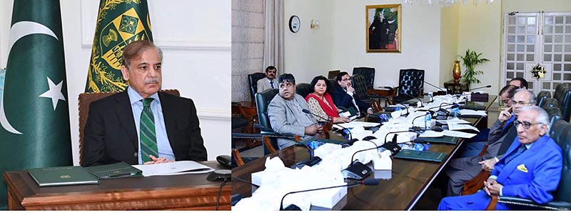 Prime Minister Muhammad Shehbaz Sharif chairs a meeting to review relief activities for earthquake victims of Turkiye and Syria by Pakistan