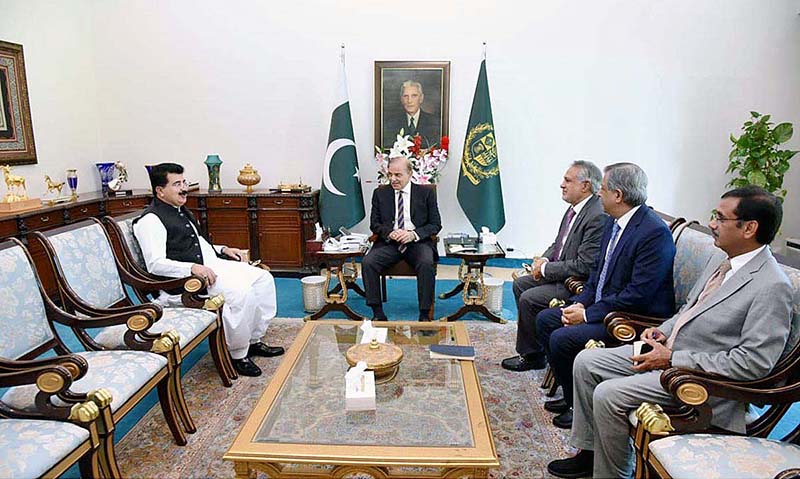 Chairman Senate Sadiq Sanjrani calls on Prime Minister Muhammad Shehbaz Sharif